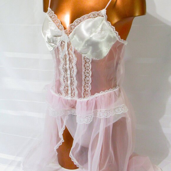 Vintage Nan Flower Satin/Nylon Nightgown - L - Picture 6 of 9